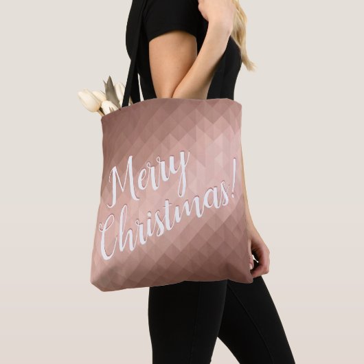 Vroegere kerstwinter feestdagen roos goud tote bag (Dichtbij)