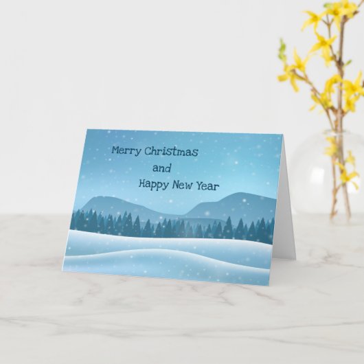 Vroegere kerstwinter kaart (Gele Bloem)