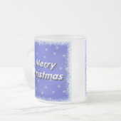 Vroegere kerstwinter matglas koffiemok (Voorkant links)