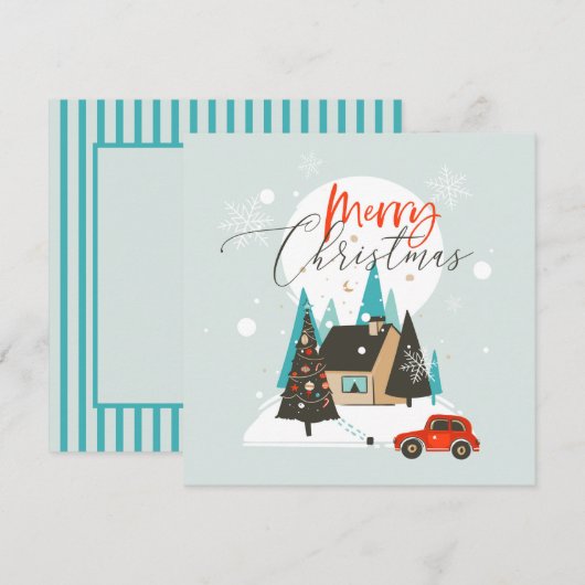 Vroegere kerstwinter, platte Kaart (Voorkant / Achterkant)