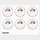 Vroegere kerstwinter ronde sticker (Vel)