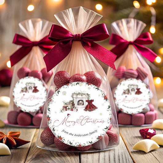 Vroegere kerstwinter ronde sticker