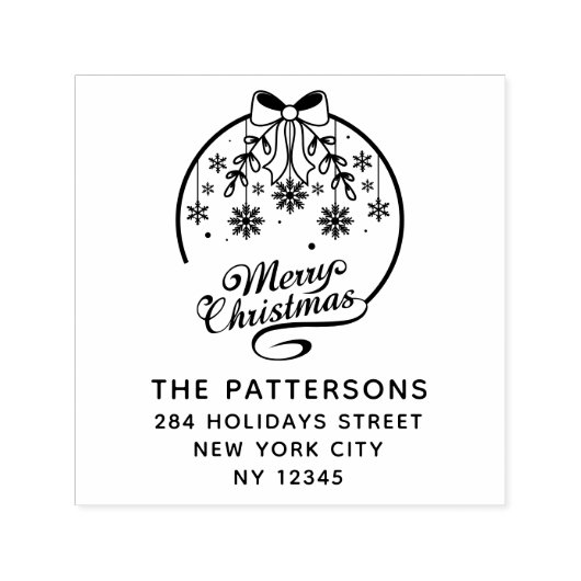 Vroegere kerstwinterfeestdag Naam Terugkeeradres Zelfinktende Stempel (Design)