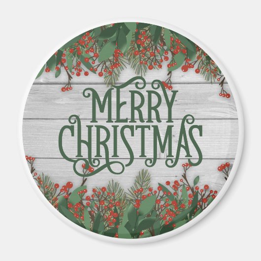 Vroegere kerstwoudachtergrond magneet (Voorkant)