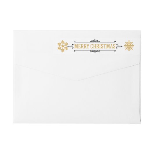 Vroegere kerstzwarte gouden omloop rond label (Achterkant)