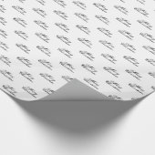 Vroegere kerstzwarte witte scriptkalligrafie cadeaupapier (Hoek)