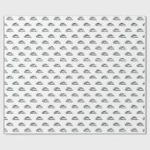 Vroegere kerstzwarte witte scriptkalligrafie cadeaupapier (Vlak)