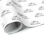 Vroegere kerstzwarte witte scriptkalligrafie cadeaupapier (Rol Hoek)