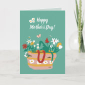 Vroegere mandje voor moeders: groene tekst kaart (Voorkant)