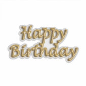 Vroegere verjaardagsgoudballontekst modern sticker (Voorkant)