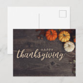 Vroegjaars Happy Thanksgiving Rustic Leaves Gourds Briefkaart (Voorkant / Achterkant)