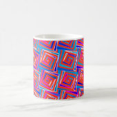 Vroegmoderne vierkante spiralen - rood multi koffiemok (Center)
