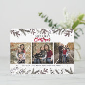 Vroegste kerst | Botanische bomen | Fotokaart Feestdagenkaart (Staand voorkant)