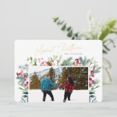 Vroegste kerst Elegant Faux Gold Foil Aangepast Feestdagenkaart (Staand voorkant)