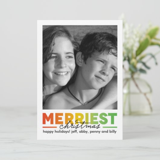 Vroegste Kerst met Achterfoto Feestdagenkaart (Staand voorkant)