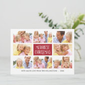 Vroegste kerst | Multi-Photo Holiday Card Feestdagenkaart (Staand voorkant)
