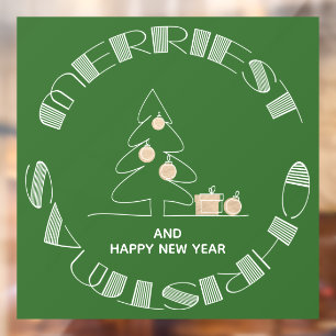 Vroegste kerstboom raamsticker