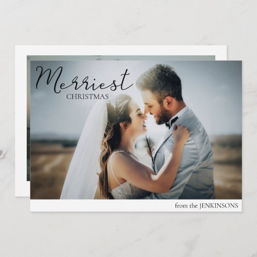 Vroegste kerstbruiloft feestdagenkaart (Voorkant / Achterkant)