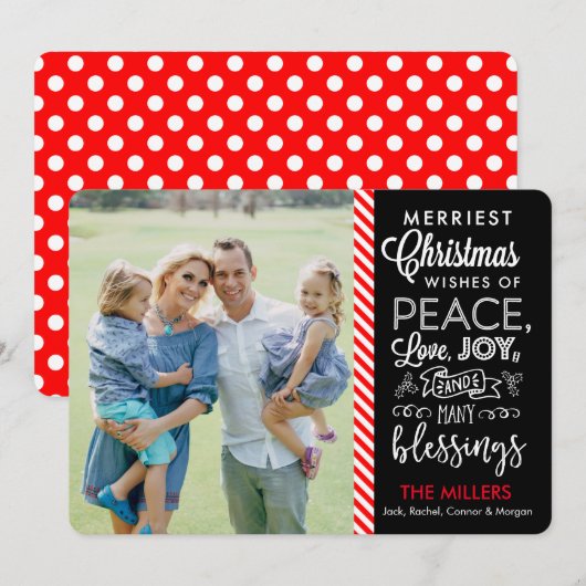 Vroegste kerstwensen feestdagenkaart (Voorkant / Achterkant)