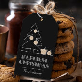 Vroegste kerstzwarte kerst cadeaulabel