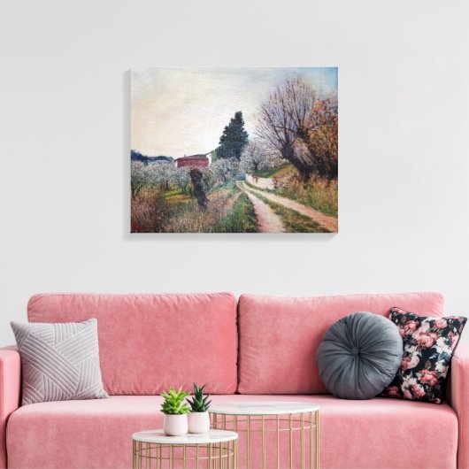 VROEGSTE SPRING IN HET VERNALESE/Toscaanse landsch Canvas Afdruk (Insitu (Woonkamer))