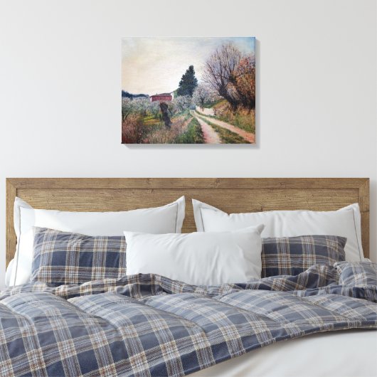 VROEGSTE SPRING IN HET VERNALESE/Toscaanse landsch Canvas Afdruk (Insitu (Slaapkamer))