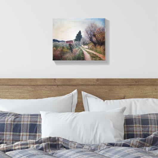 VROEGSTE SPRING IN HET VERNALESE/Toscaanse landsch Canvas Afdruk (Insitu (Slaapkamer))