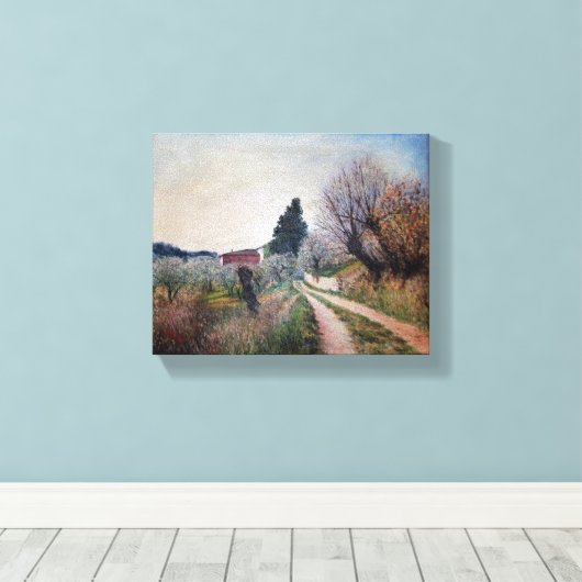 VROEGSTE SPRING IN HET VERNALESE/Toscaanse landsch Canvas Afdruk (Insitu (Houten vloer))