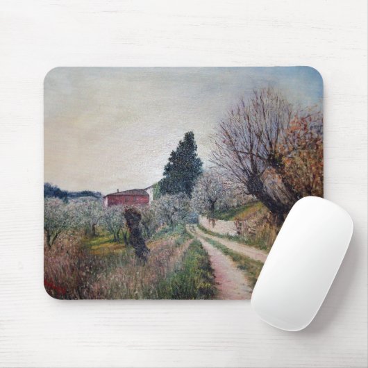 VROEGSTE SPRING IN HET VERNALESE/Toscaanse landsch Muismat (Met muis)