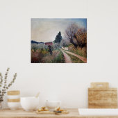 VROEGSTE SPRING IN HET VERNALESE/Toscaanse landsch Poster (Keuken)