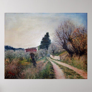 VROEGSTE SPRING IN HET VERNALESE/Toscaanse landsch Poster