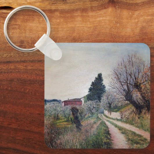 VROEGSTE SPRING IN HET VERNALESE/Toscaanse landsch Sleutelhanger (Voorkant)