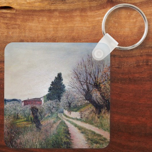 VROEGSTE SPRING IN HET VERNALESE/Toscaanse landsch Sleutelhanger (Achterkant)