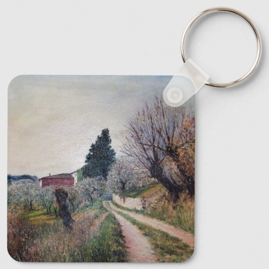 VROEGSTE SPRING IN HET VERNALESE/Toscaanse landsch Sleutelhanger (Achterkant)