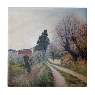 VROEGSTE SPRING IN HET VERNALESE/Toscaanse landsch Tegeltje
