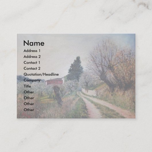 VROEGSTE SPRING IN HET VERNALESE/Toscaanse landsch Visitekaartje (Voorkant)