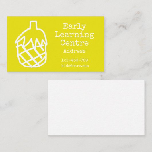 Vroegtijdig leercentrum Dagverzorgingsgeel Visitekaartje (Voorkant / Achterkant)