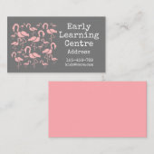 Vroegtijdig leercentrum Daycare roze flamingo Visitekaartje (Voorkant / Achterkant)
