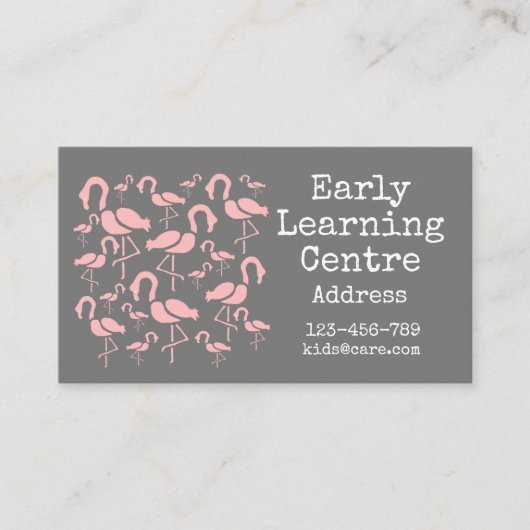 Vroegtijdig leercentrum Daycare roze flamingo Visitekaartje (Voorkant)