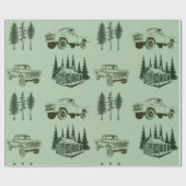 Vroegtijdige kerstwrappen, vrachtwagen, boom en ca cadeaupapier (Vlak)