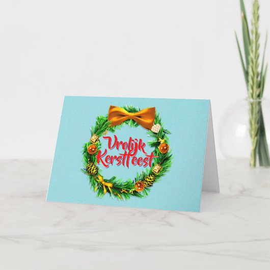VroKerstlijk manifest Dutch Merry KerstGreeting Kaart (Voorkant)