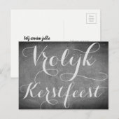 VroKerstlijk manifest Schoolbord Stijl Zwart Wit Briefkaart (Voorkant / Achterkant)