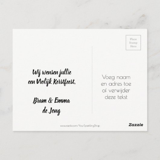 VroKerstlijk manifest Schoolbord Stijl Zwart Wit Briefkaart (Achterkant)