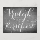 VroKerstlijk manifest Schoolbord Stijl Zwart Wit Briefkaart (Voorkant)