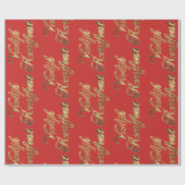 VroKerstlijk Nederlands kerstrood en goud Cadeaupapier (Vlak)
