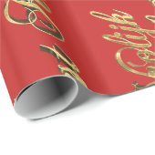 VroKerstlijk Nederlands kerstrood en goud Cadeaupapier (Rol Hoek)