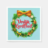 VroKerstlijk Nederlands Merry Kerstcocktail Servet (Voorkant)
