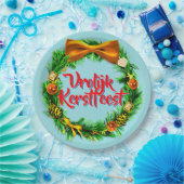 VroKerstlijk Nederlands Merry Kerstfeest 9" Papieren Bordje (Feest)