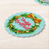 VroKerstlijk Nederlands Merry Kerstry Kartonnen Onderzetters (Gekanteld)