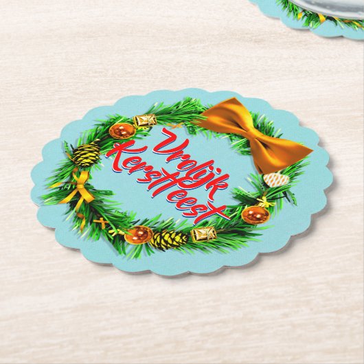 VroKerstlijk Nederlands Merry Kerstry Kartonnen Onderzetters (Gekanteld)